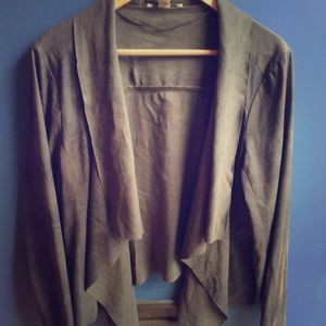 L Ruff Hewn Green Faux Suede Jacket